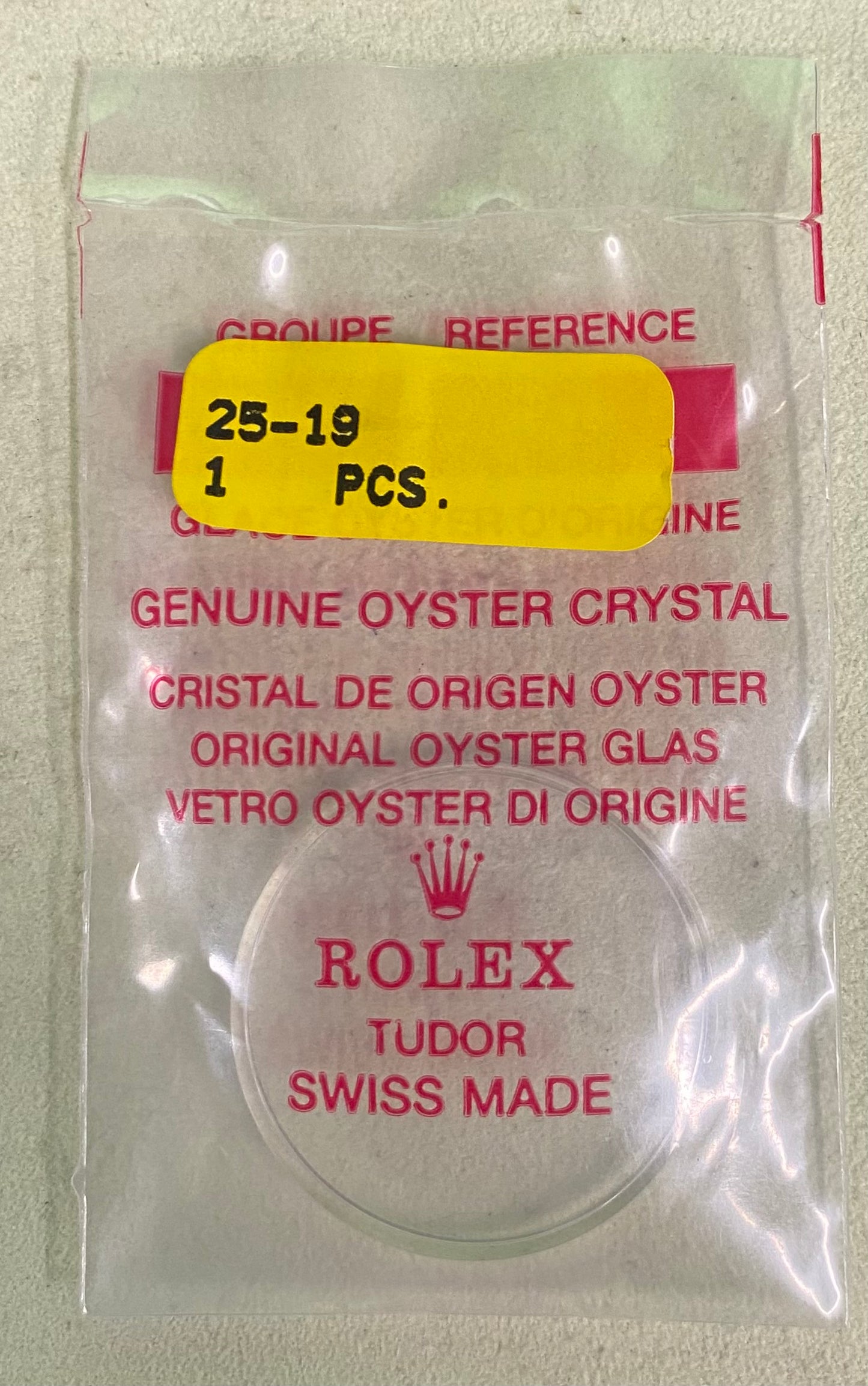 Rolex Crystal Part #25-19 Acrylic