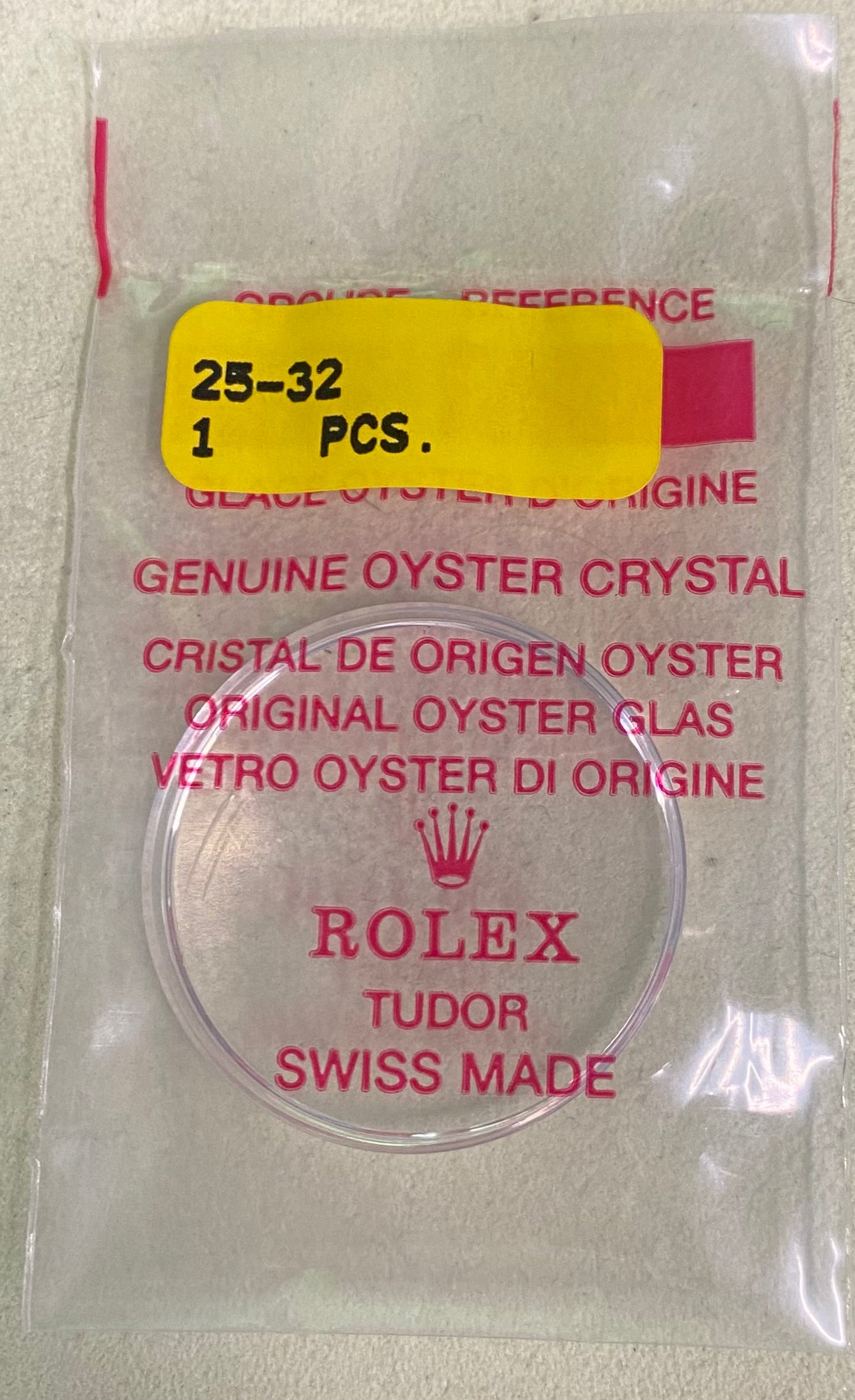 Rolex Crystal Part #25-32 Acrylic