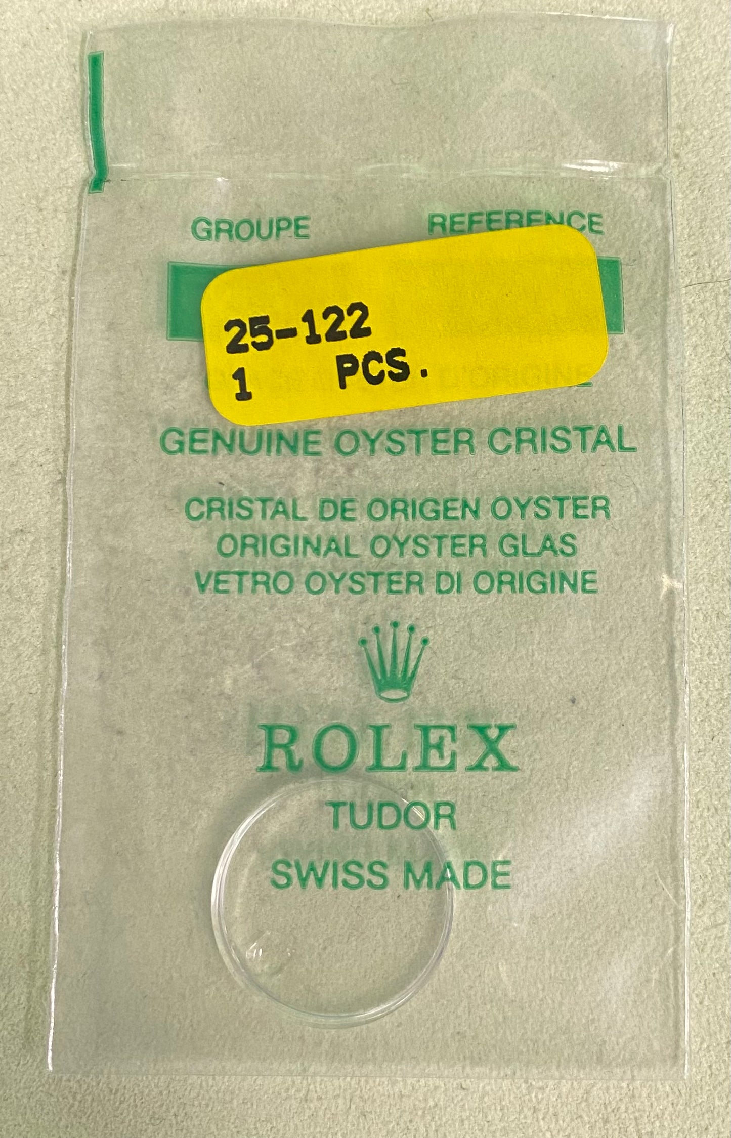Rolex Crystal Part #25-122 Acrylic
