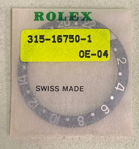 Rolex Non-Date Black/White -24hr GMT Bezel Insert 315-16750-1